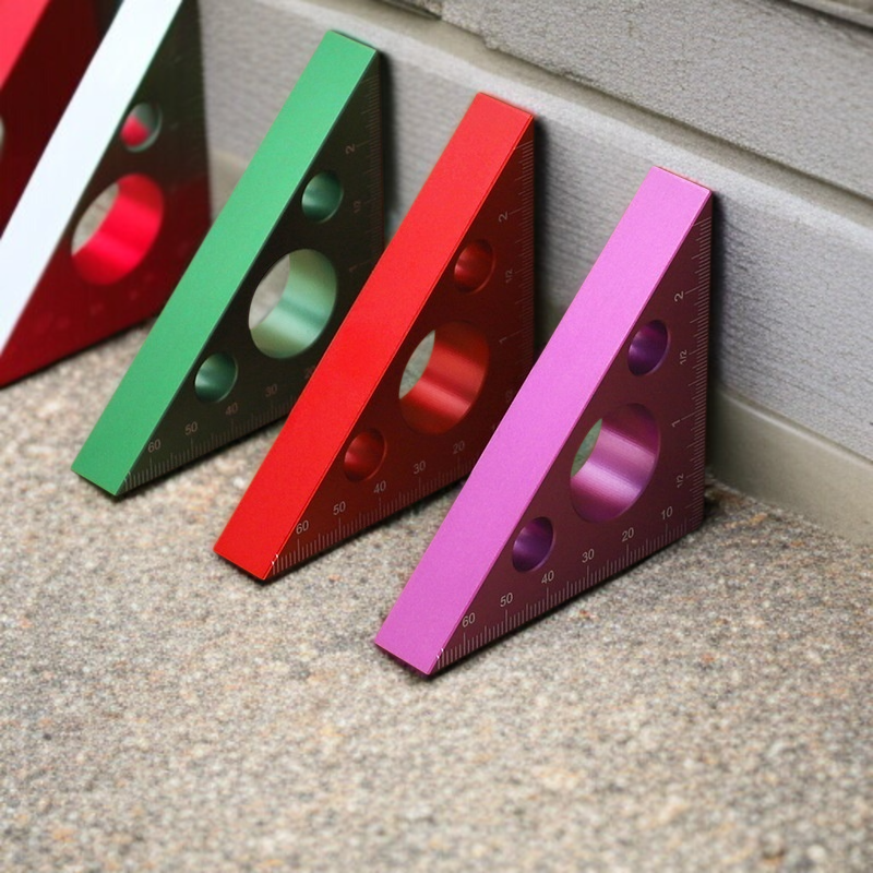 Holzbearbeitung Winkel Lineal 4 Zoll Aluminium-Legierung verdickt Dreieck Lineal metrisch imperial r