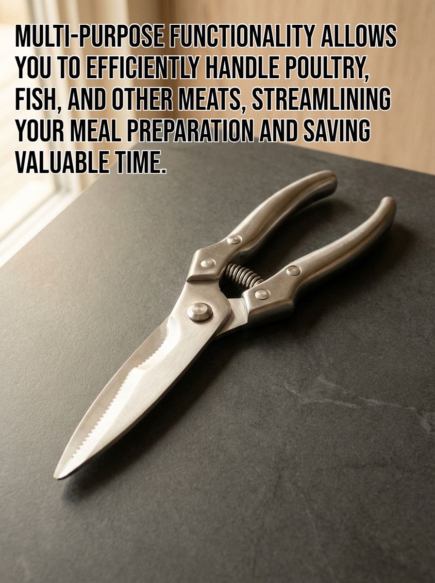 Stainless steel chicken bone scissors cutting raw chicken