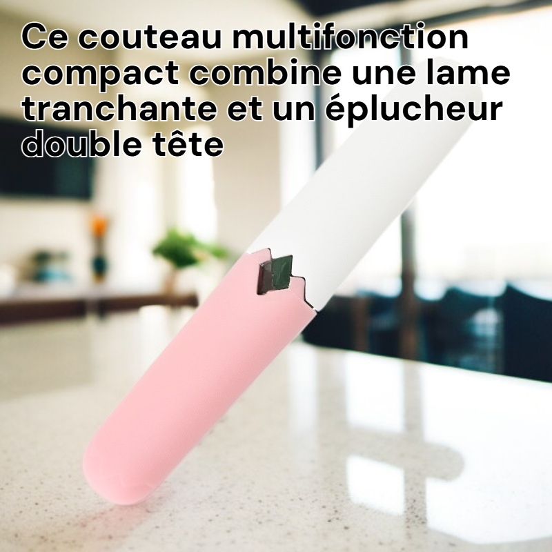 Couteau ménager compact multifonction, éplucheur double tête pour fruits