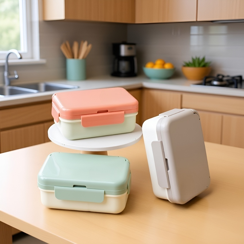 Lunchbox für Schüler und Büroangestellte, mikrowellengeeignet, mit Fächern