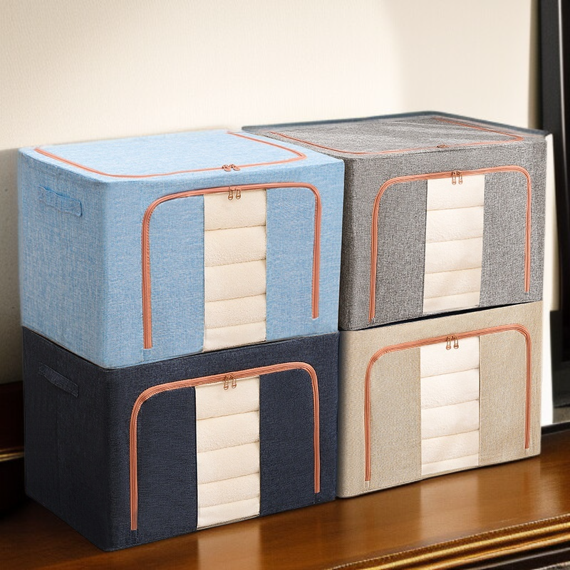 철골 대용량 두꺼운 수납함 가시 의류 수납함 단일창 수납함 투명 수납함