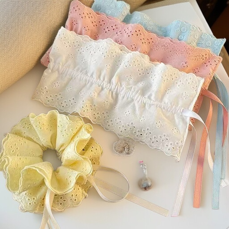 Gumka do włosów z koronką, delikatna, ściągana, do dziewczęcych fryzur