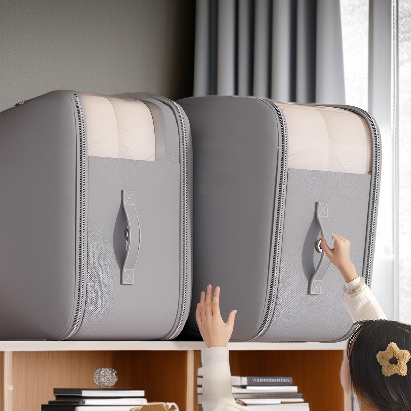 ダウンジャケット、キルト、シルクキルト用のキルト収納バッグ、冬物季節衣類や寝具収納バッグ用の特別な圧縮バッグ