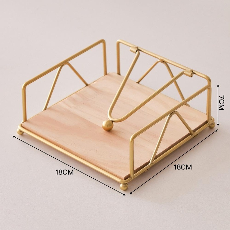 Desktop Square Iron Tissue Holder for Hotel and Cafe