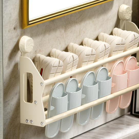 Zapatero de baño fácil de instalar con ventosa