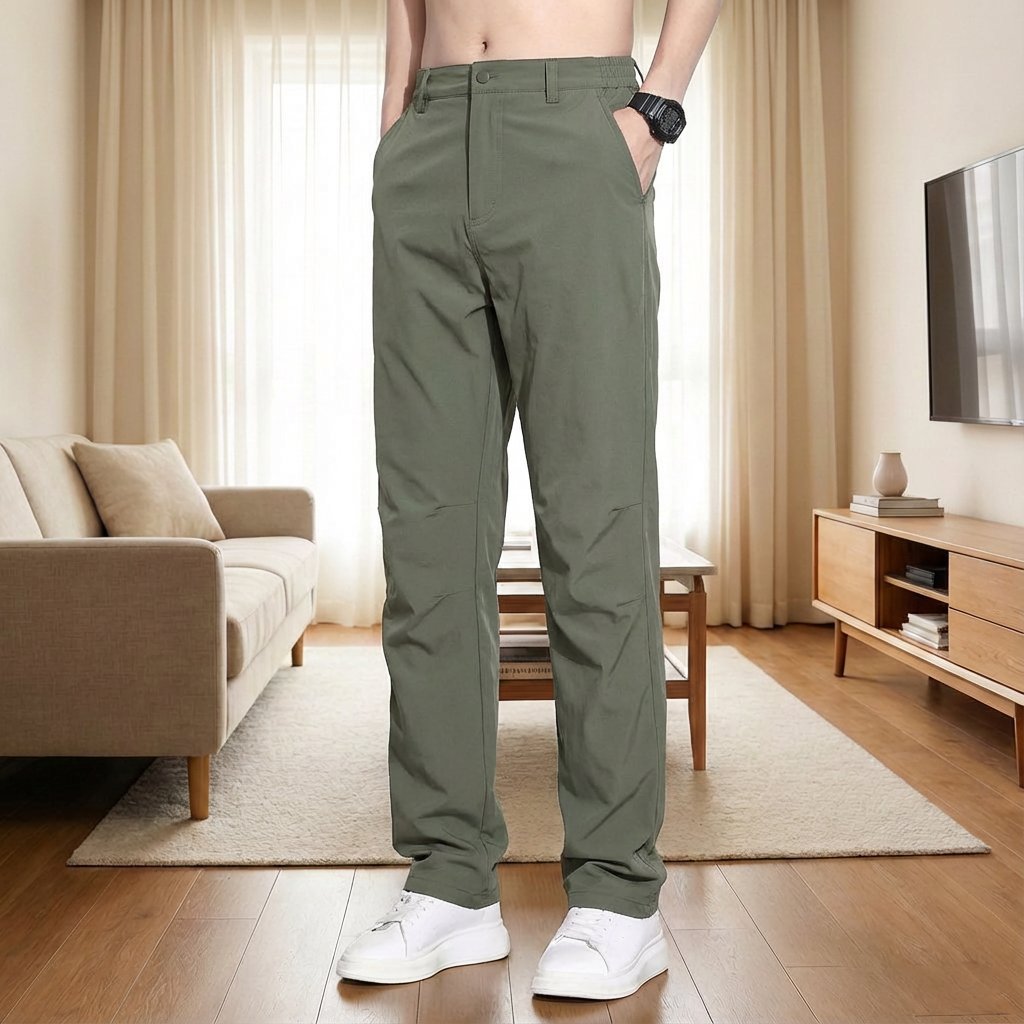 【裏起毛・防水】機能性三角ロゴカジュアルパンツ