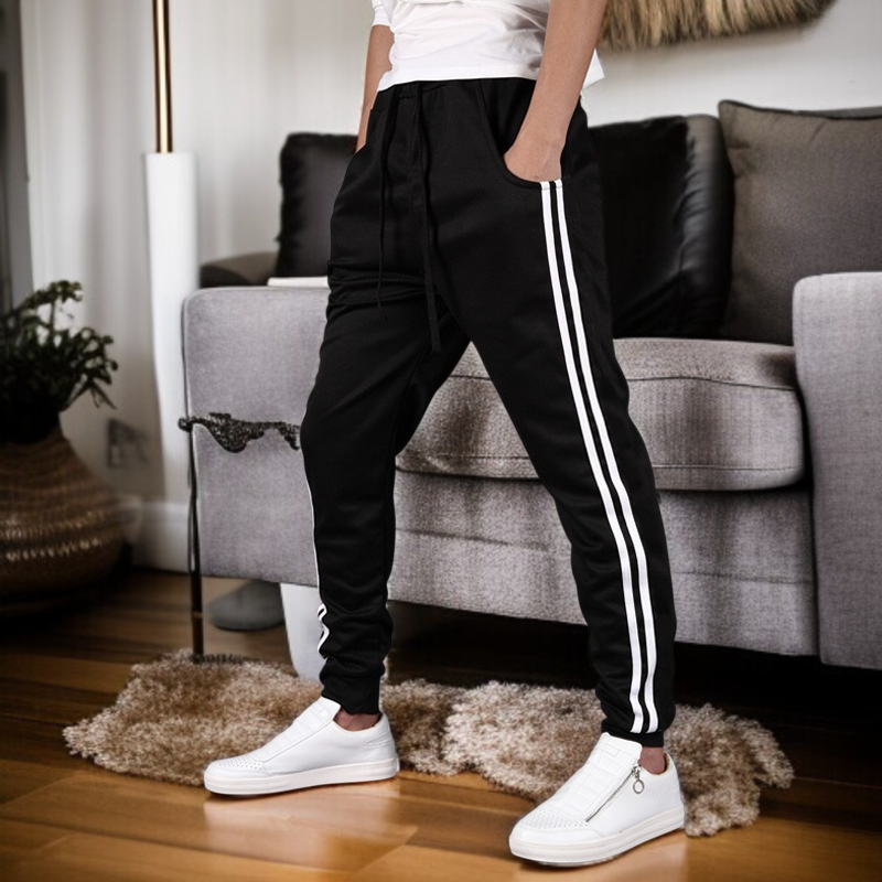 メンズ カジュアルパンツ スリム サイド ウェビング スウェットパンツ カジュアルパンツ スリム サイド スウェットパンツ ウェビング カジュアルパンツ