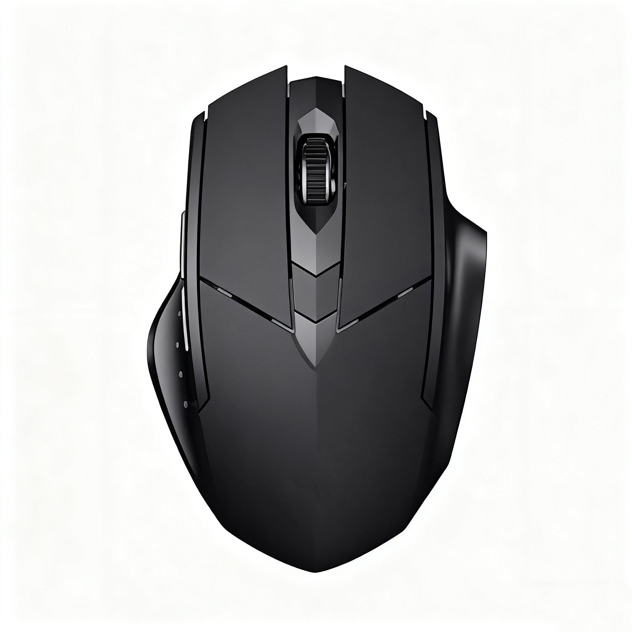 Elegantní černá bezdrátová myš – boční profil