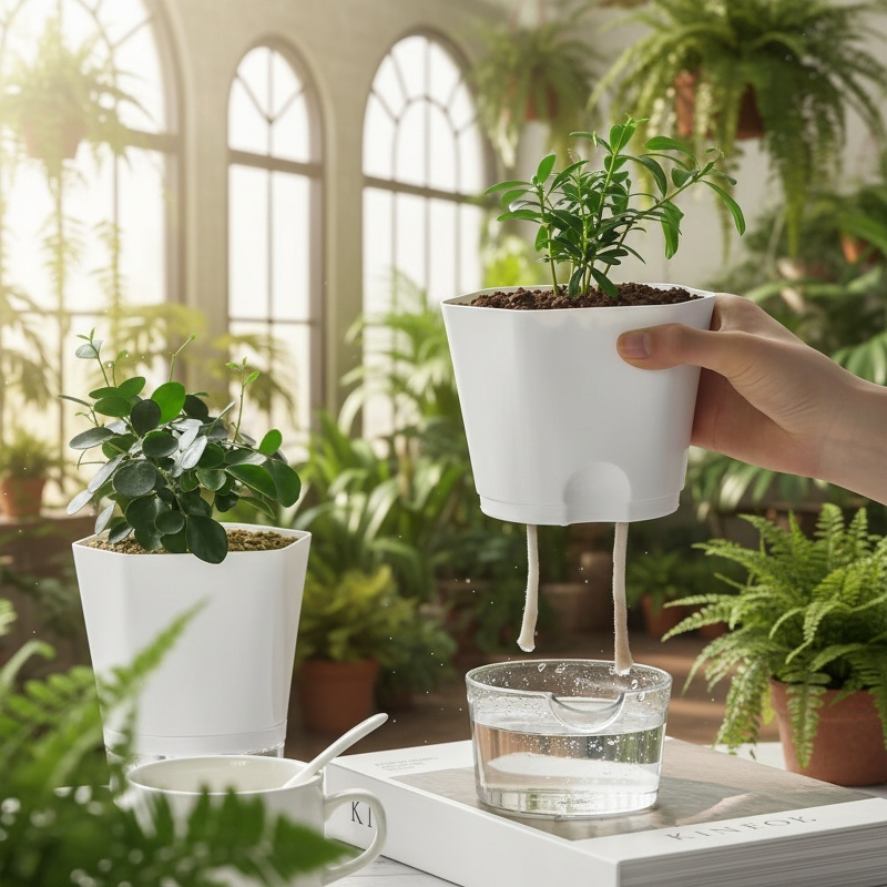 Modern minimalist hydroponic flower pot for indoor plants
