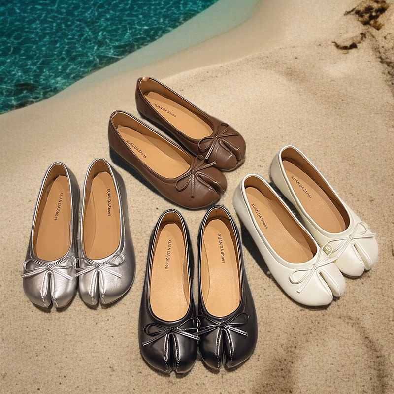 레드 단화 여 플랫 컴포트화 여성 구두 리본 발가락 봄가을 여름 단화