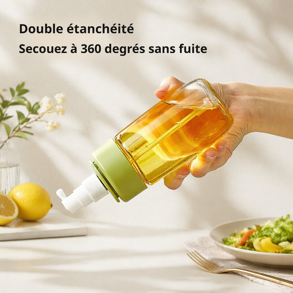 Pulvérisateur d'huile en verre anti-fuite pour cuisine