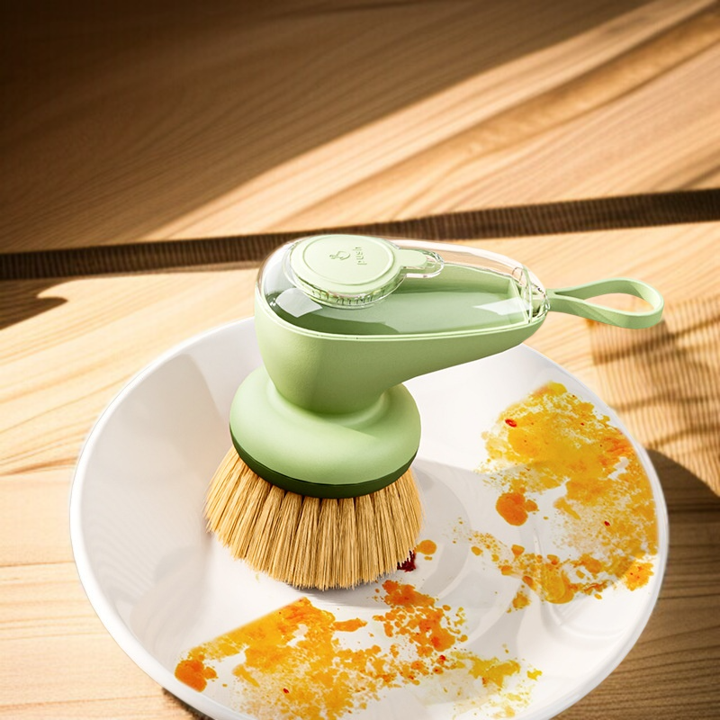 가정용 손상없는 냄비 청소 냄비 브러쉬 자동 수액 압출 수액 세척 냄비 브러쉬 게으름뱅이 주방 필수 자동 수액 브러쉬