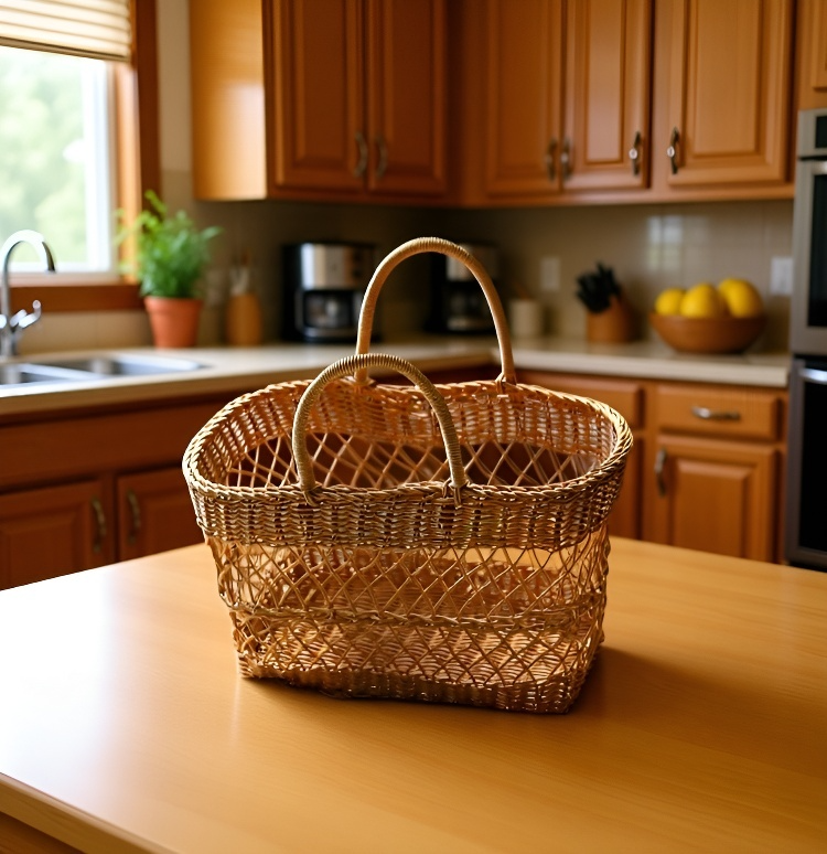 Diseño elegante de cesta de la compra artesanal