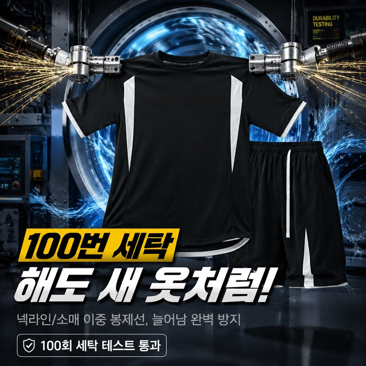 남성 루즈핏 반팔 티셔츠 투피스 캐주얼 스포츠 세트
