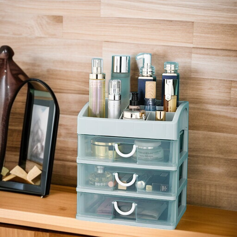 Storage box bedroom desktop small transparent makeup cabinet student dormitory drawer cosmetics lips