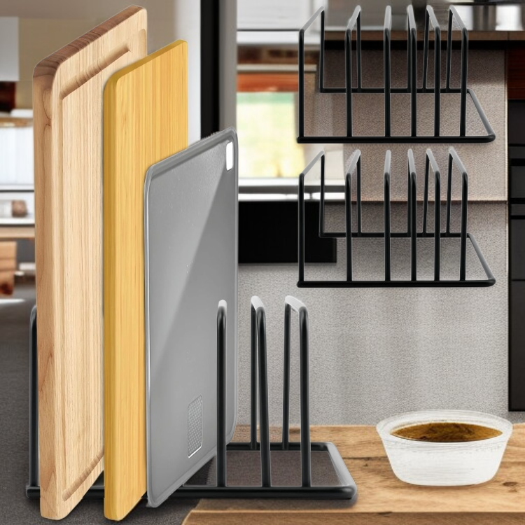 多目的まな板ラックのキッチン収納使用例