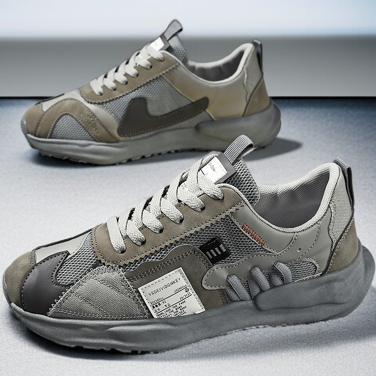 남성 봄 운동화 통굽 러닝화 통풍 아빠 운동화 스니커즈 운동화 메쉬 남성화 미끄럼 방지 운동화