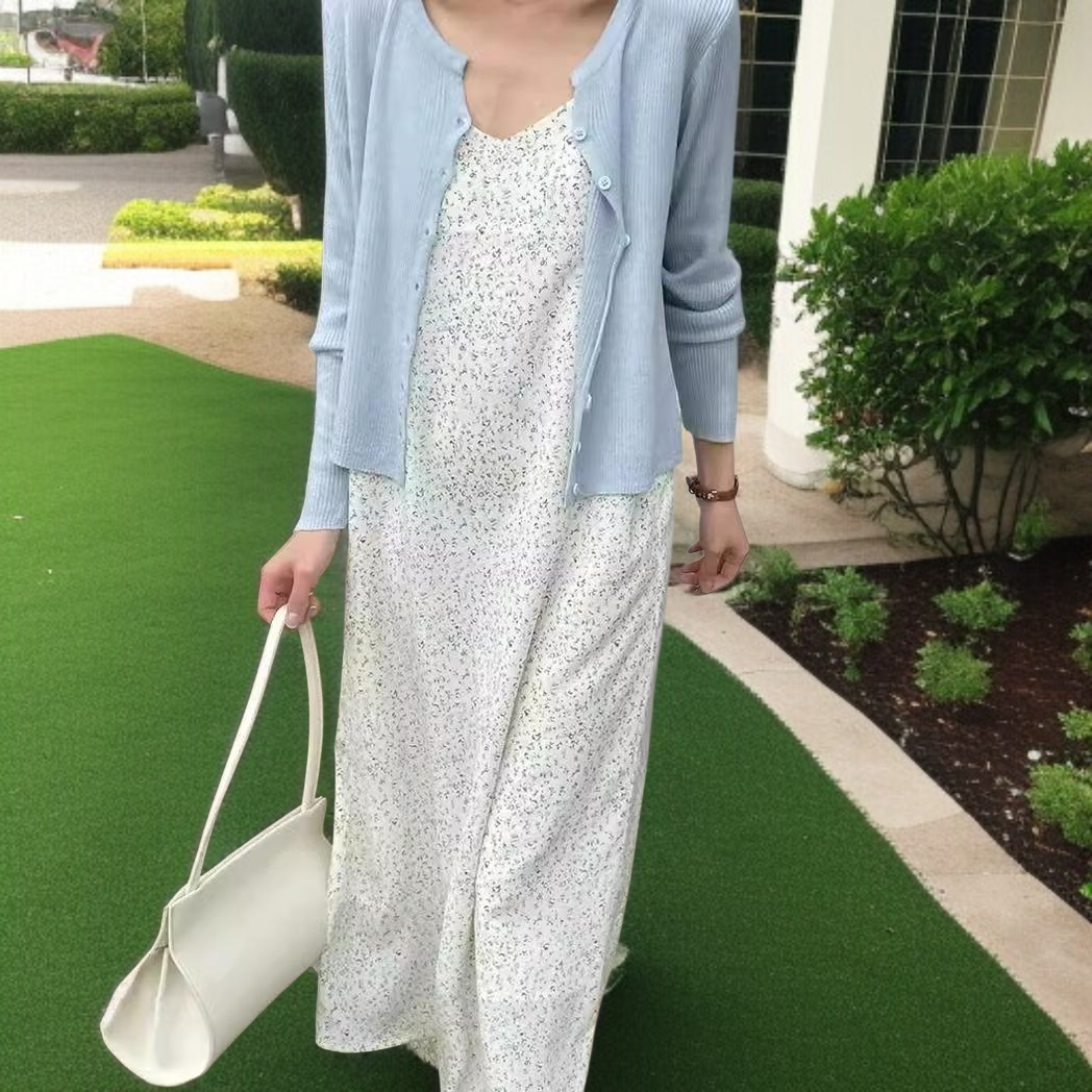 에어컨디셔너 카디건 니트 소프트 왁스 코트