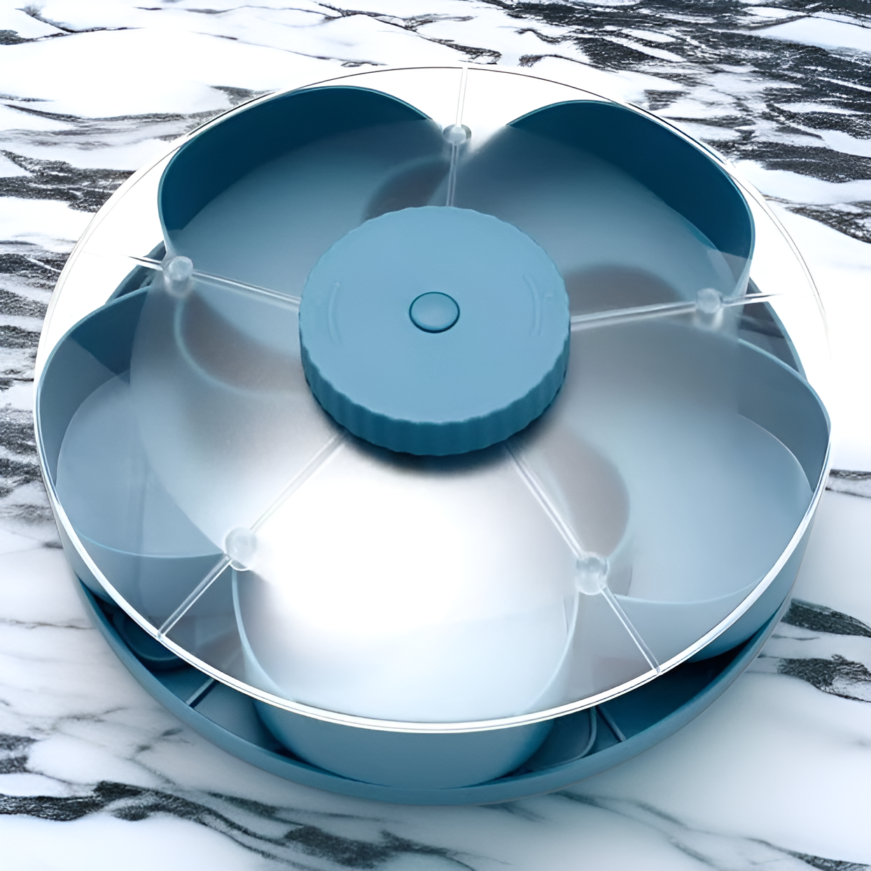 Versatile food serving tray with separate sections