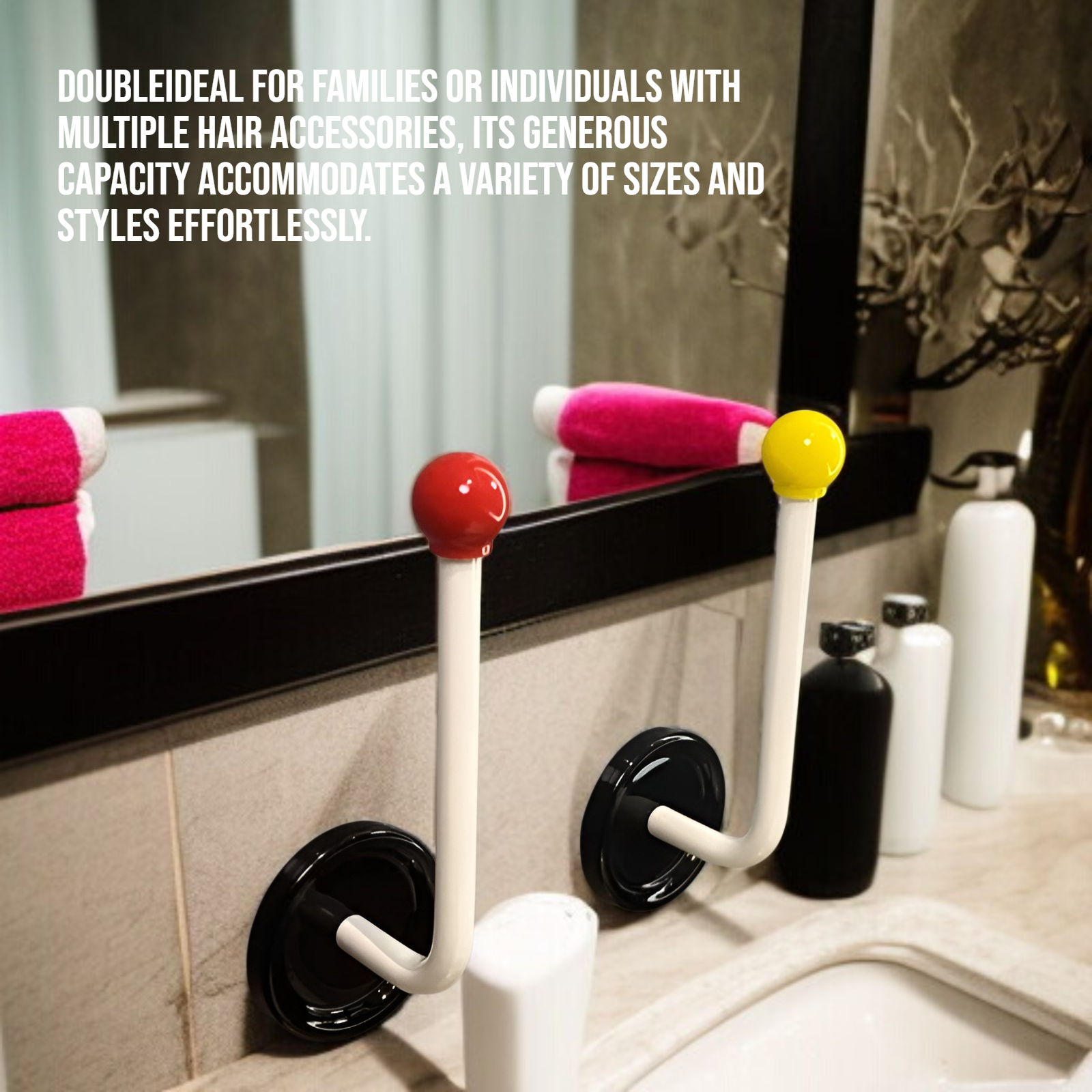 Space-saving wall rack for hair accessories