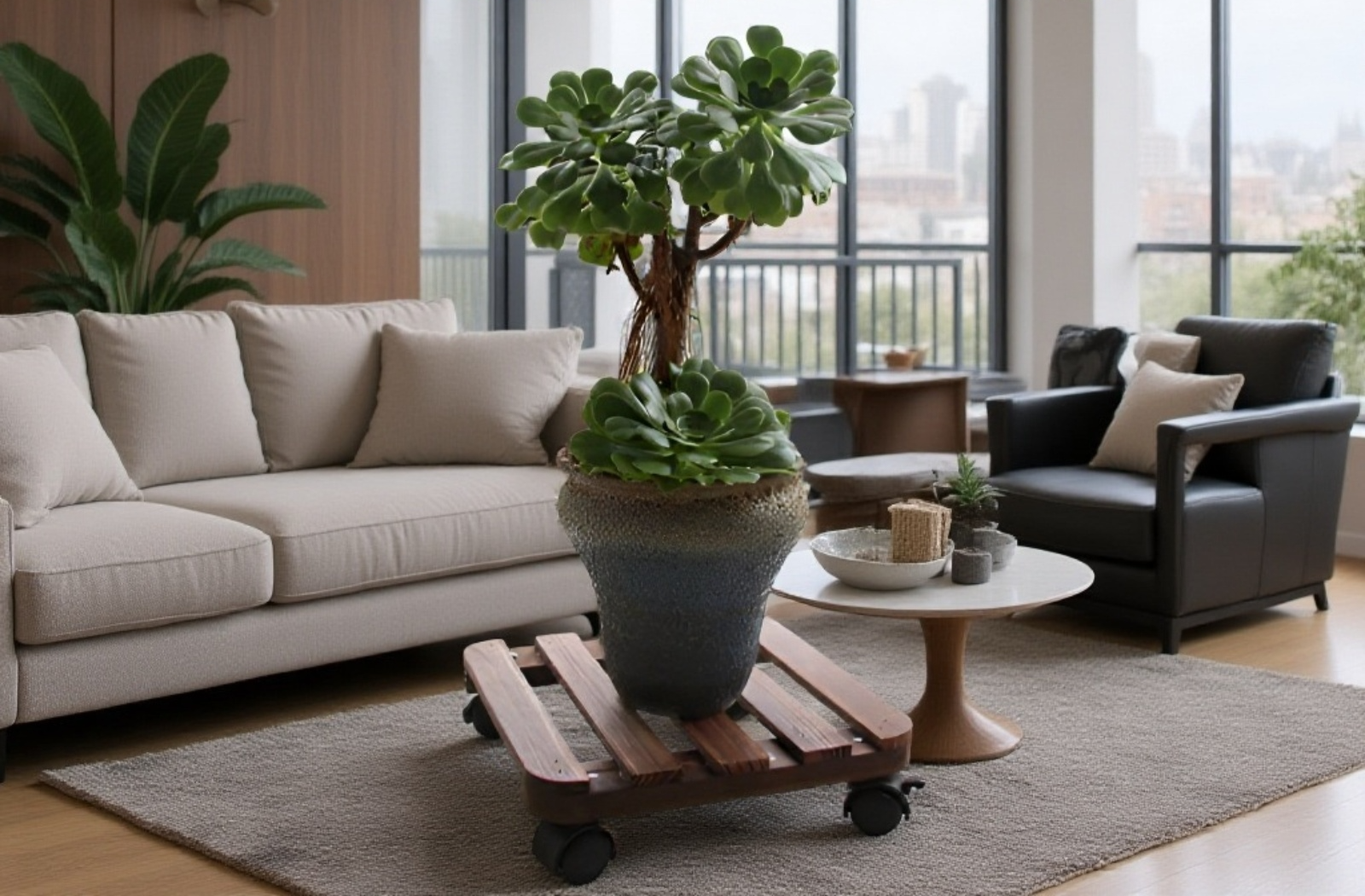 ถาดรองกระถางไม้แท้สำหรับตกแต่งบ้าน