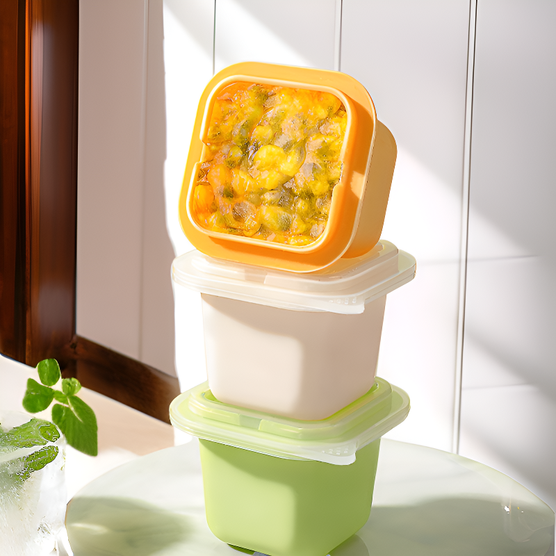 簡単取り外し家庭用角型アイスボックス シングルトレイ 氷保存容器