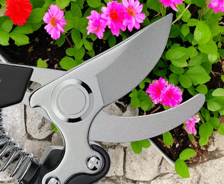 꽃 가지치기에 적합한 가위 클로즈업