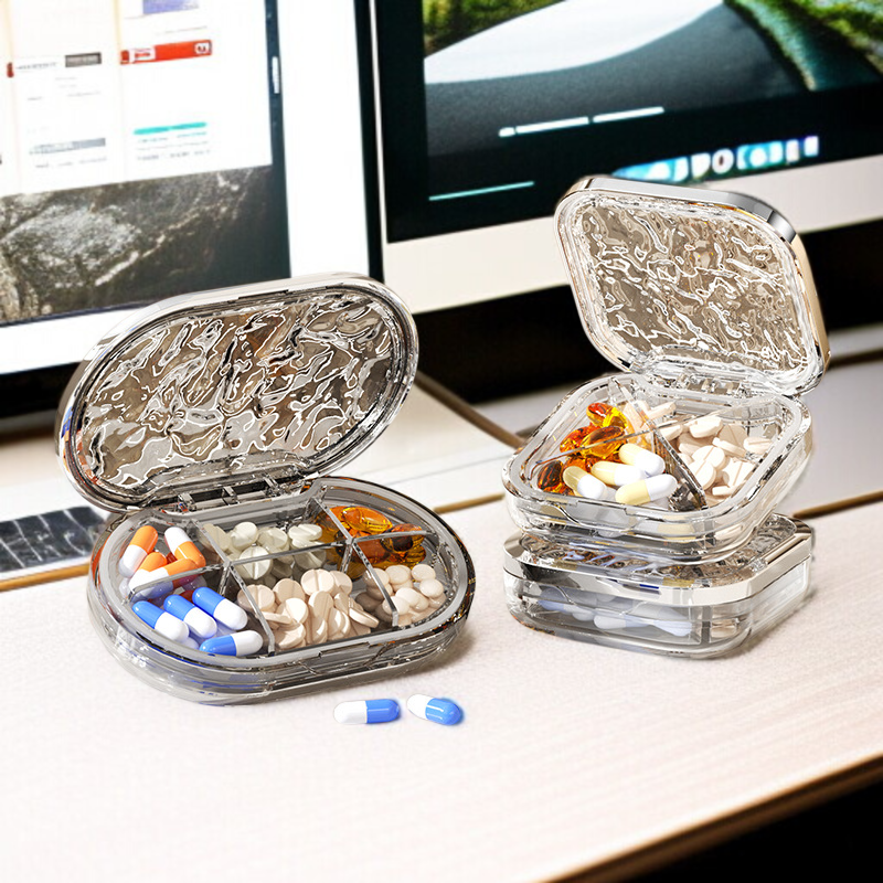 ポータブル薬箱、薬調剤ボックス、旅行機内持ち込みミニプラスチック収納ボックス、薬箱