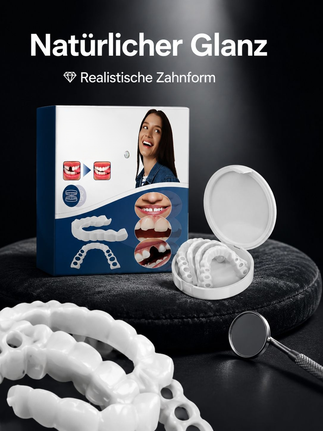 Simulation braces, dentures, temporary fillings, orthodontic care
