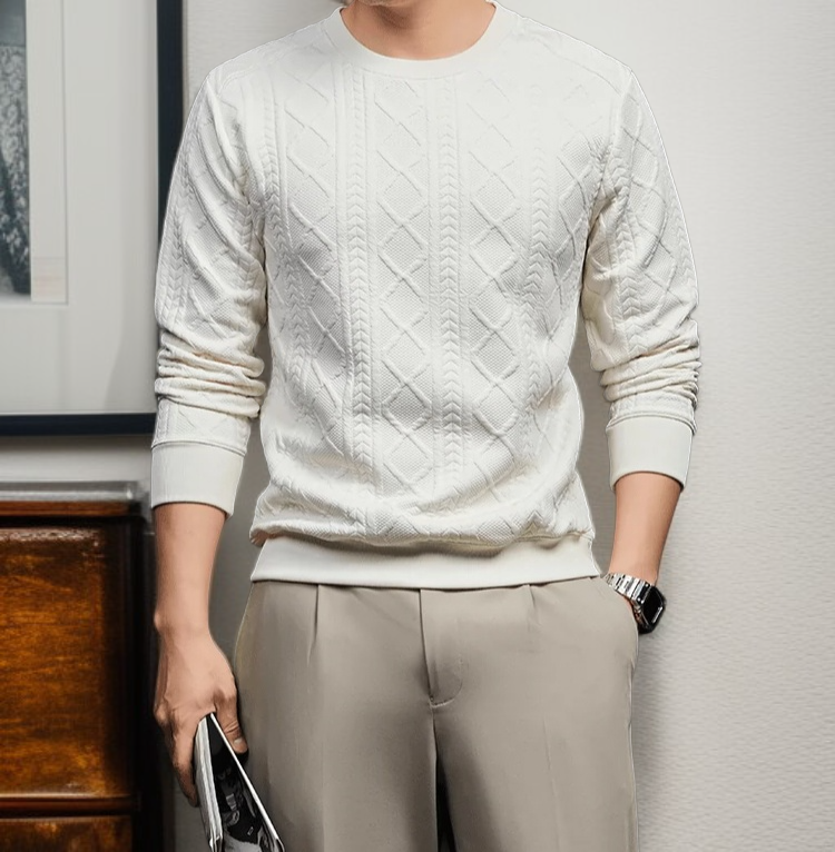 세련된 모던 남성 니트 실타래 소재 상세 이미지