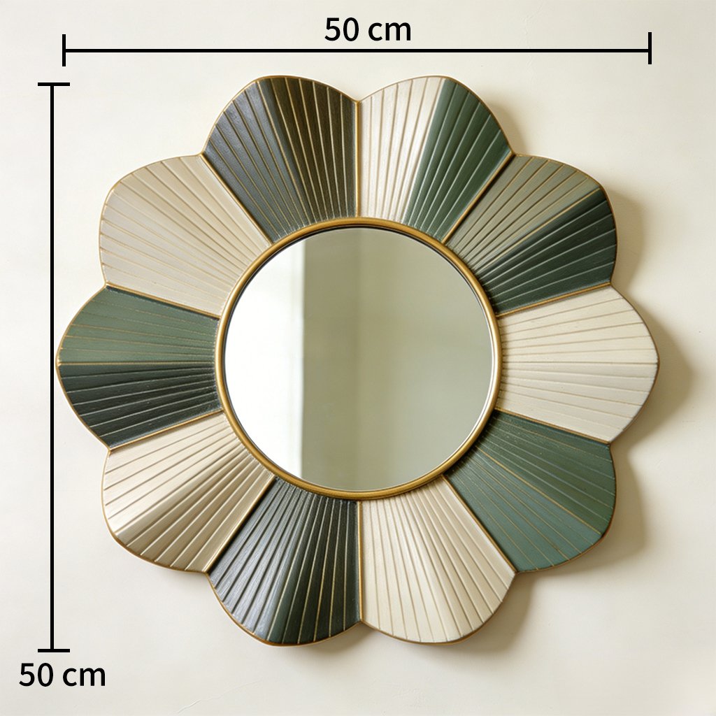 玄関に最適な円形化粧鏡