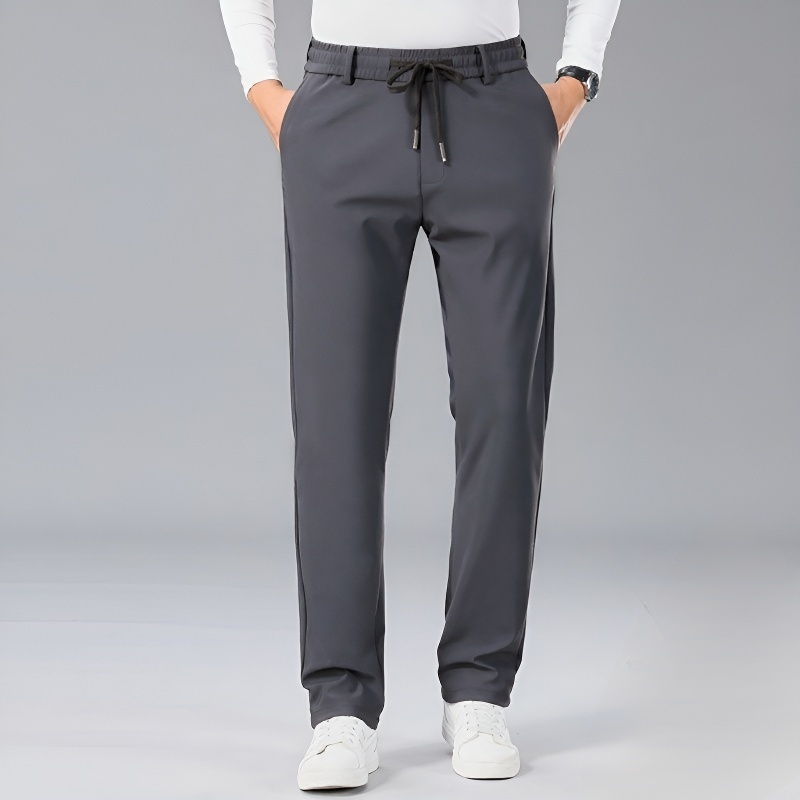 Pantalones deportivos de hombre gruesos y elásticos para otoño e invierno, corte recto y forro polar