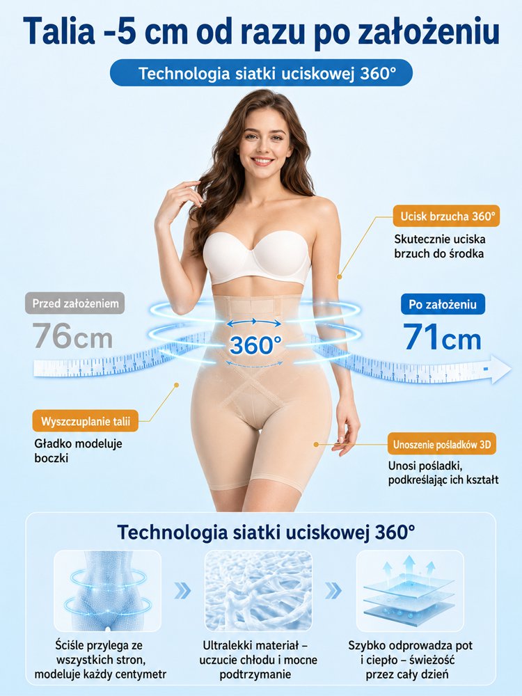 Ultrabielizna modelująca z cienkiego jedwabiu