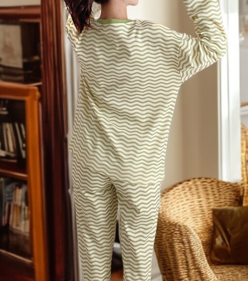 여성 쿠션 잠옷 바지 디테일 사진