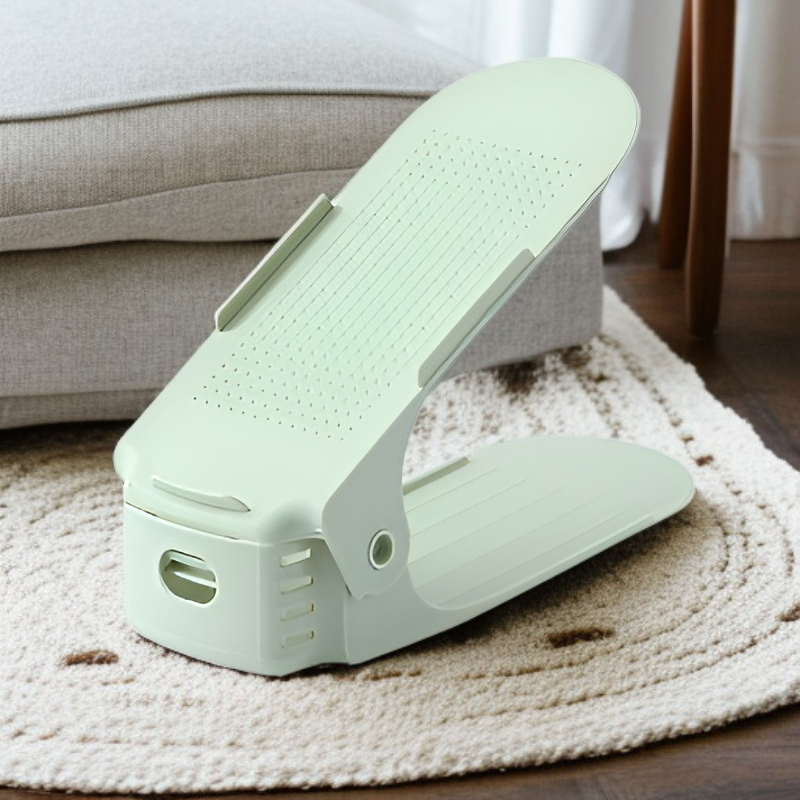 多機能調節可能な2段シューズラック寮・寝室用省スペース収納キャビネット