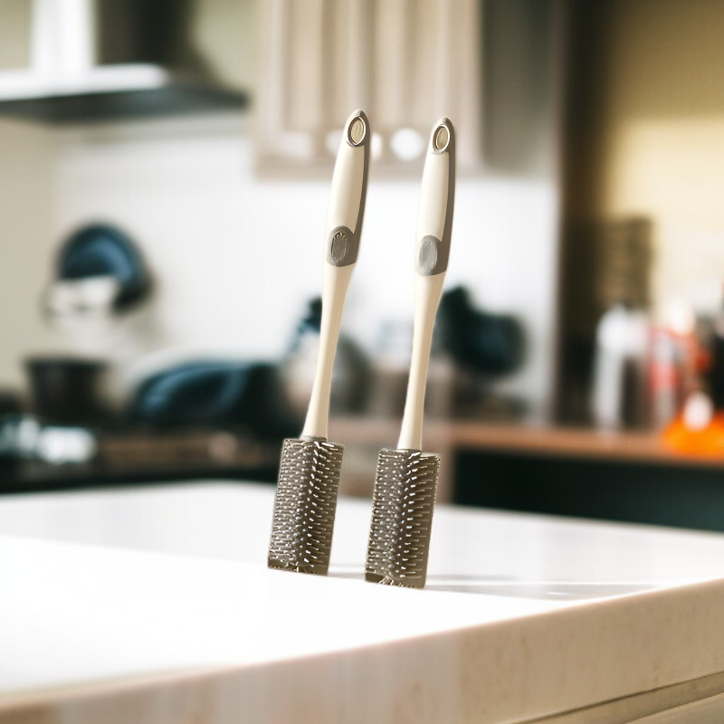 Brosse à tasse en silicone à long manche