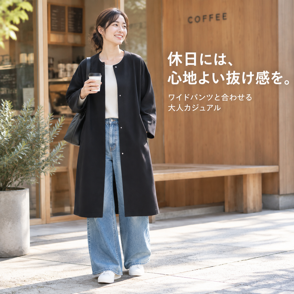 通勤スタイル無地レディースコート春秋冬