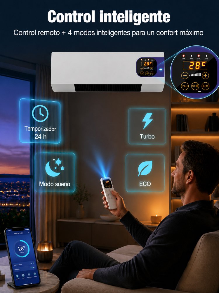 Climatizador Portátil Sin Instalación | Frío en 30s, Ahorra 75% de Luz | 4 en 1