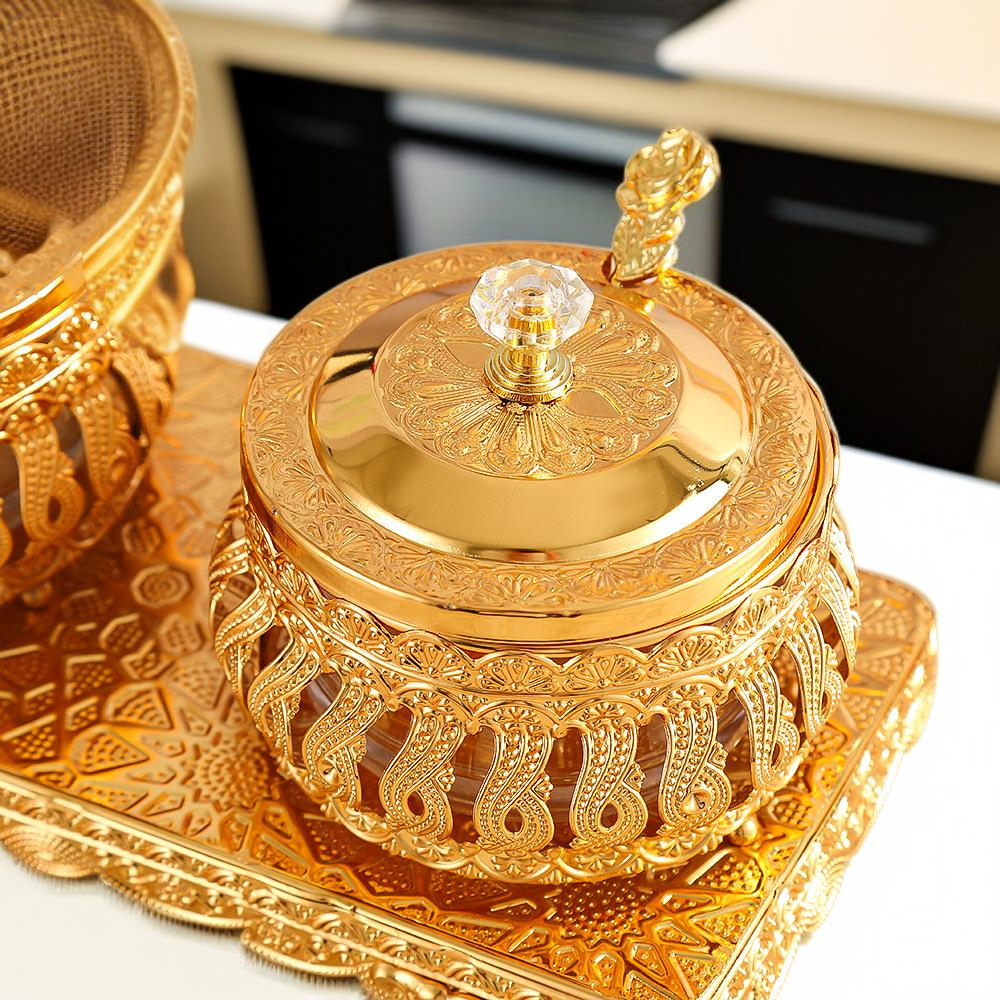 ชามน้ำตาลเหล็กพร้อมฐาน