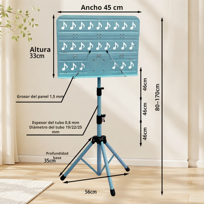 diseño compacto de atril musical