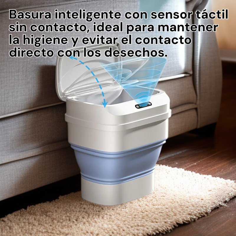 Papelera automática con sensor táctil, plegable, 17.5L, para dormitorio, cocina y oficina