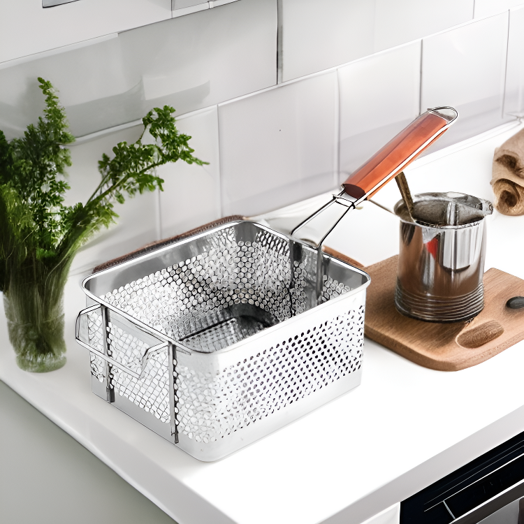 Edelstahl-Frittierkorb für die Küche, einfaches Zubereiten von Snacks