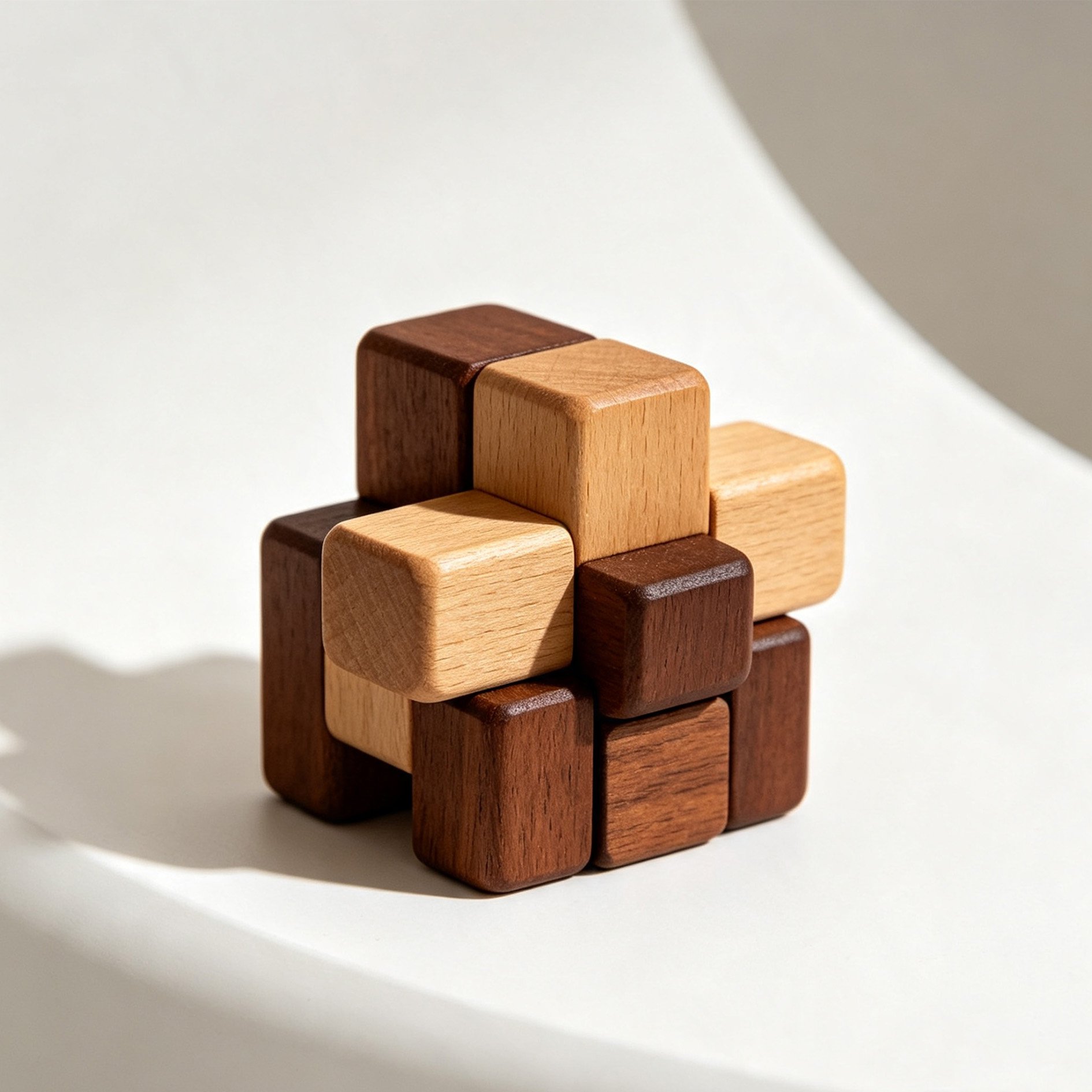 Handcrafted mortise and tenon small wooden ornament