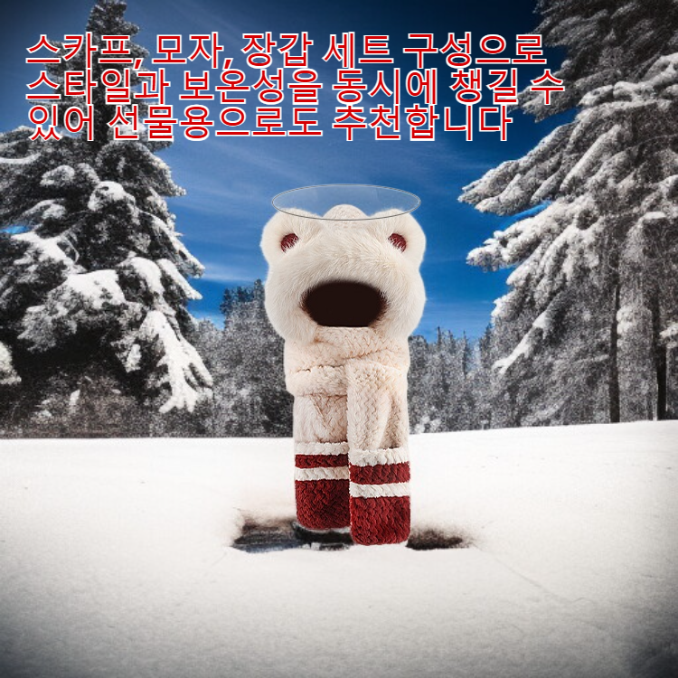 양털 안감이 들어간 따뜻한 스카프, 모자, 장갑