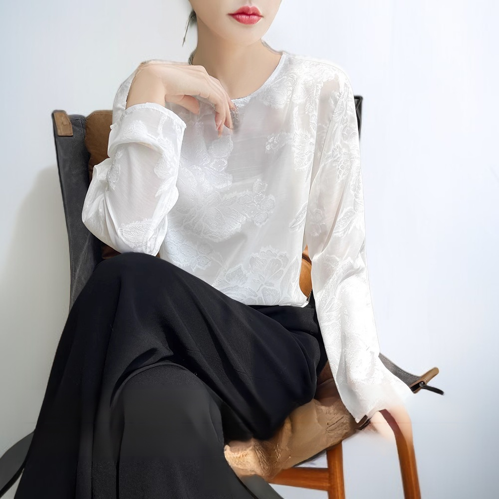 여름 신스타일 중국 스타일 모조 실크 새틴 긴소매