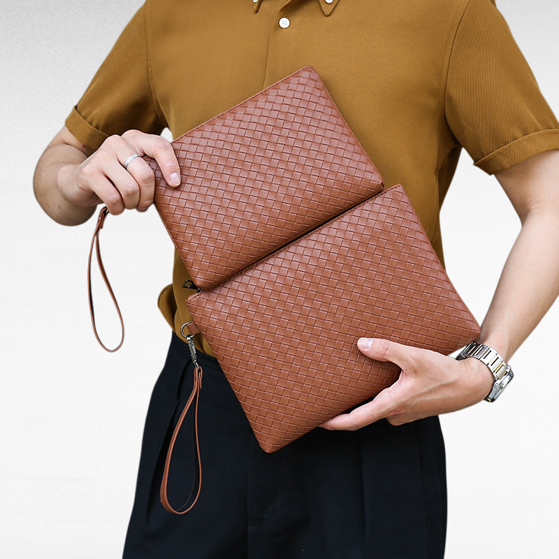 Stylish PU Leather Handbag, Large Capacity Storage Bag, Men's Clutch