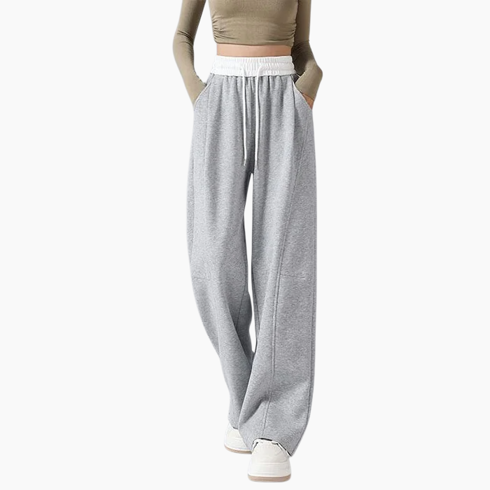 고탄력 스포츠 바나나 팬츠 캐주얼 일자 팬츠 여 슬림핏 춘추 커브 와이드 팬츠