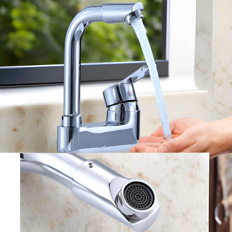 ก๊อกน้ำอ่างล้างหน้าแบบสองมือจับ กันน้ำ น้ำร้อนน้ำเย็น