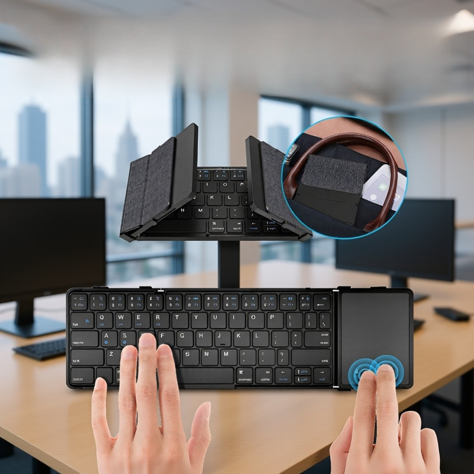 持ち運びに便利なコンパクトキーボード