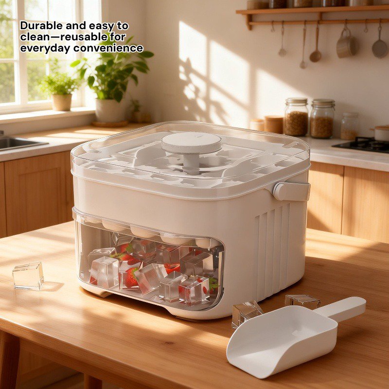 Easy-release plastic large-capacity ice storage press ice tray